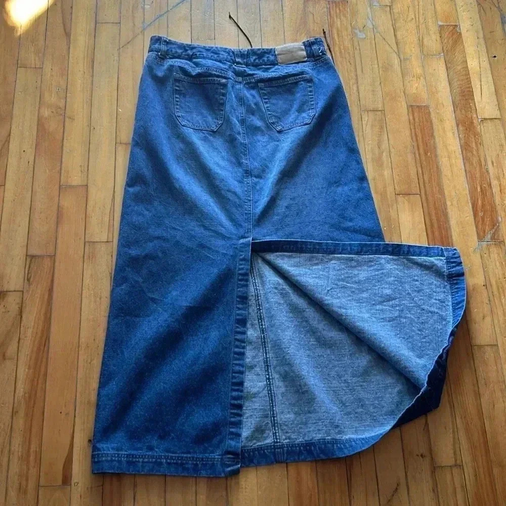 Jacob vintage y2k lace up‎ denim back slit maxi  skirt - Picture 4 of 7